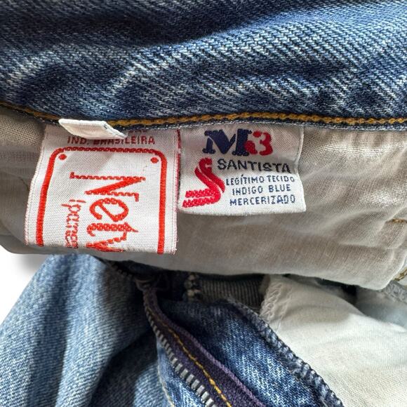 Vintage 90s Smuggler Jeans Sz 40 High Waisted Light Wash Denim Brazil - Picture 5 of 11